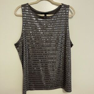Soma Grey Sequined Sleeveless Top